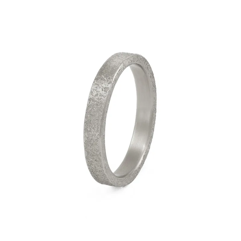 14K Gold 3mm Rustic Band