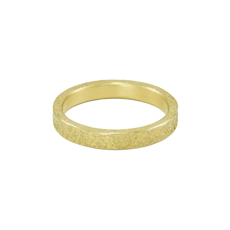 14K Gold 3mm Rustic Band