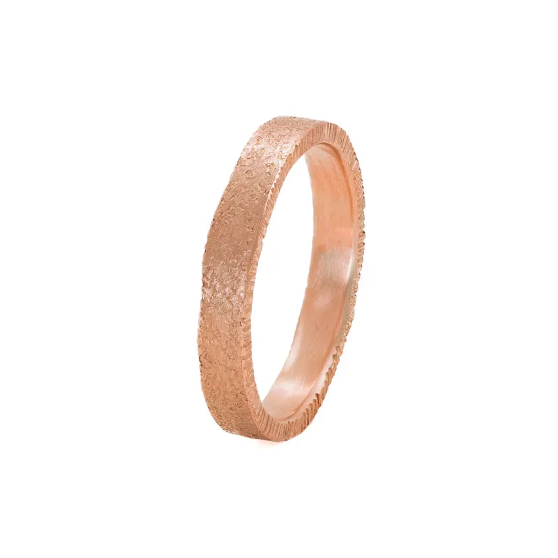 14K Gold Uneven Edge Band
