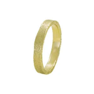 14K Gold Uneven Edge Band
