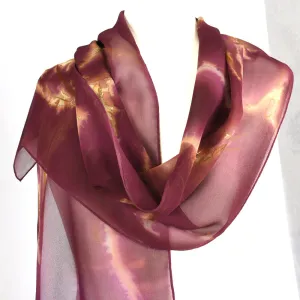 14" x 72" Hand Dyed Silk Chiffon Scarf