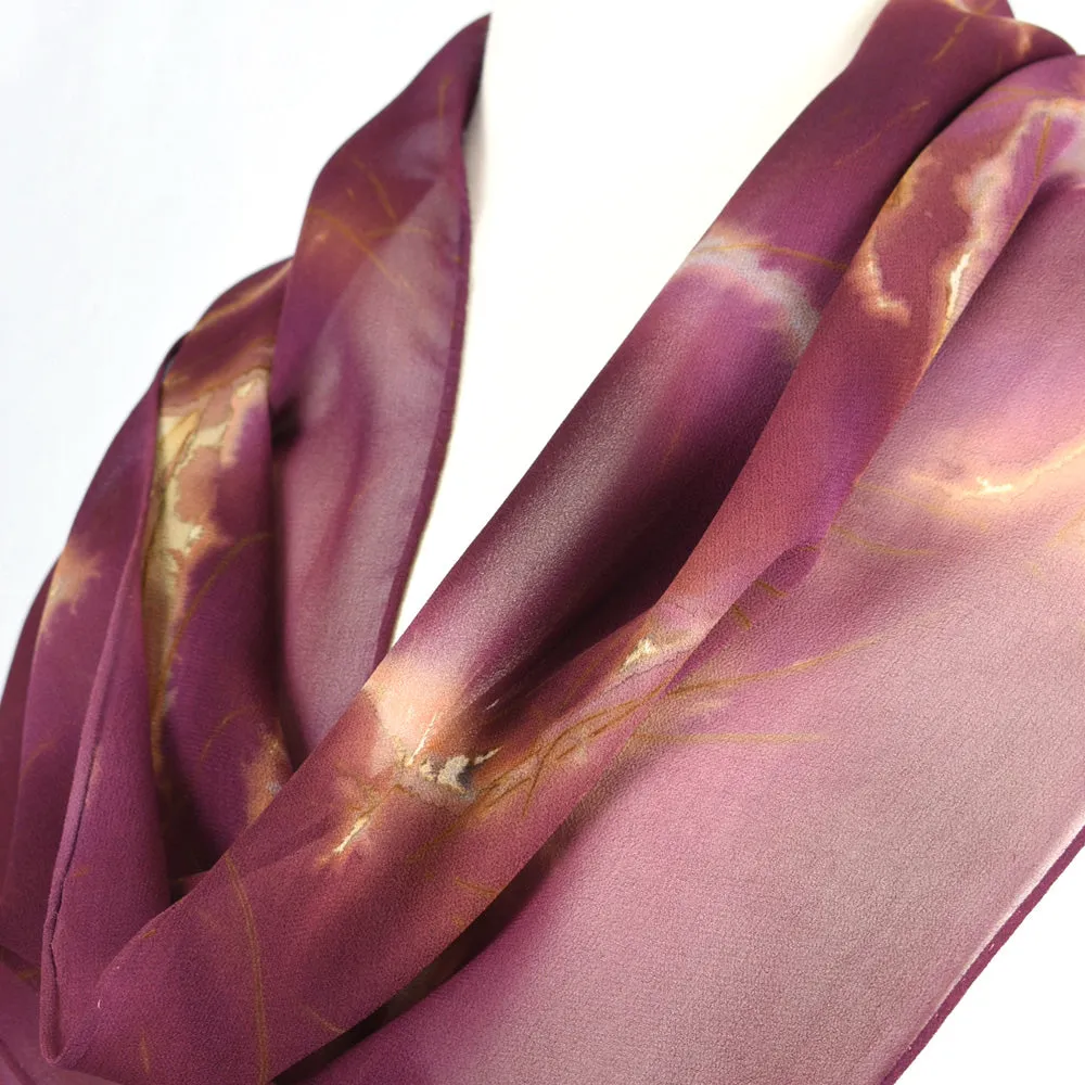 14" x 72" Hand Dyed Silk Chiffon Scarf