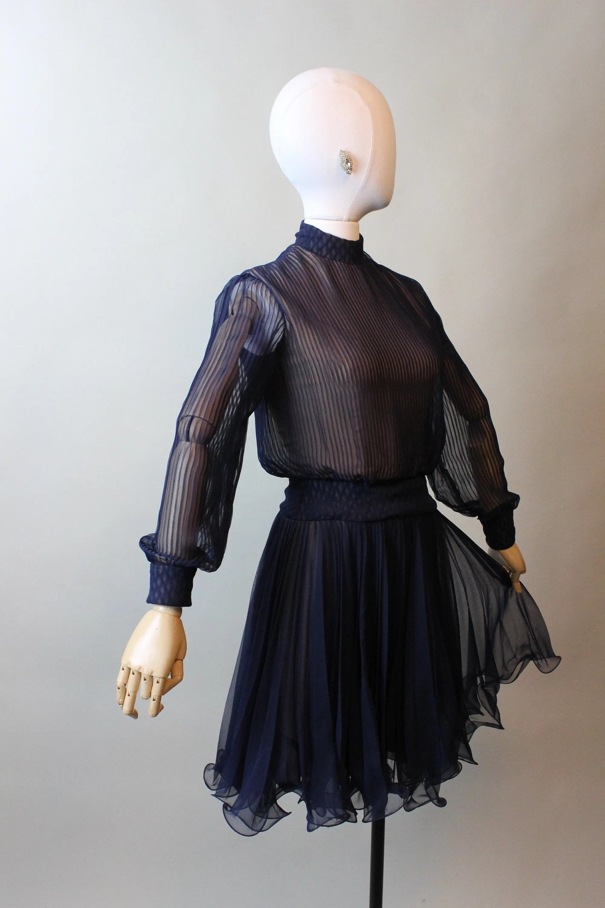 1960s TRAVILLA silk CHIFFON dress xs | new fall