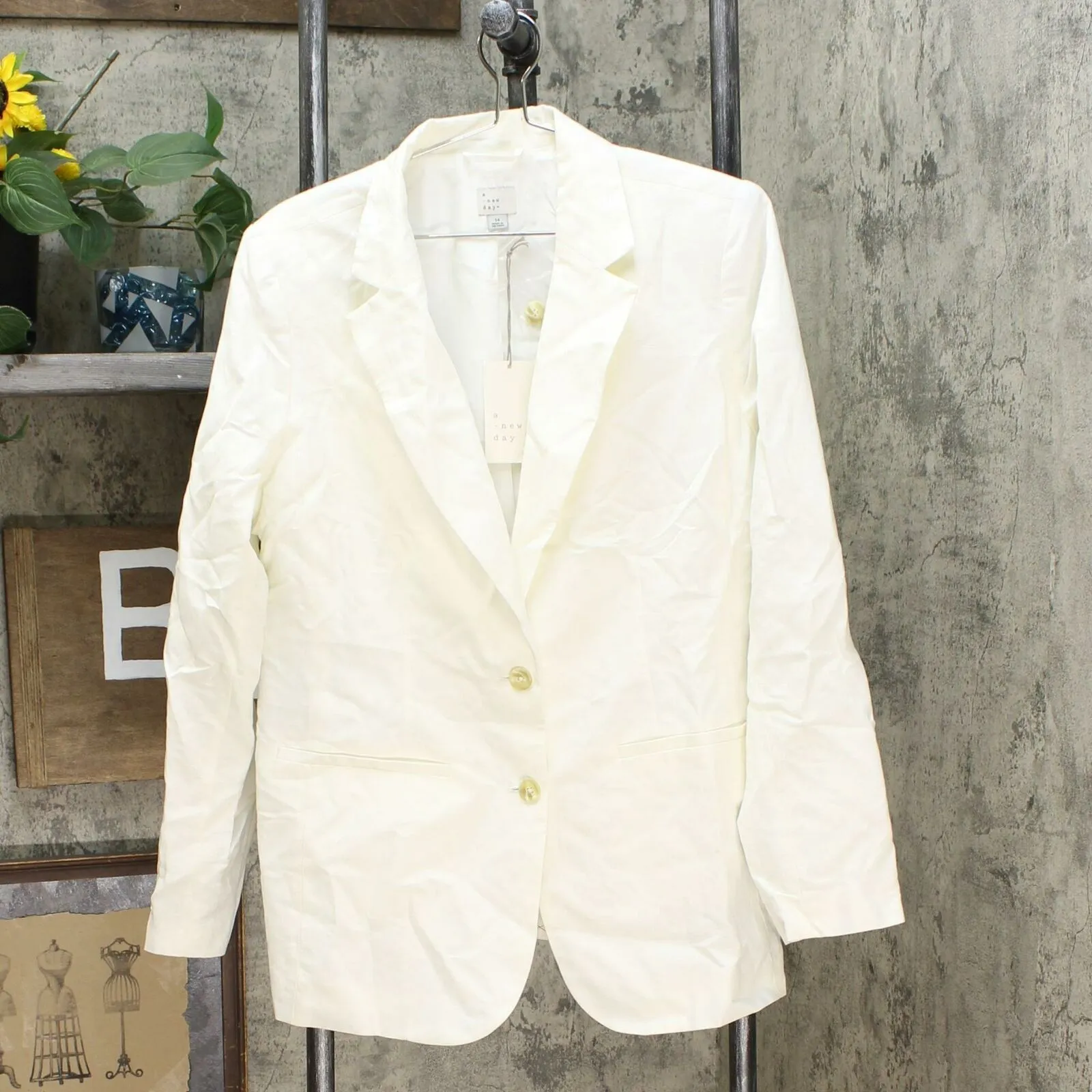A New Day Women's Long Sleeve Linen Blazer