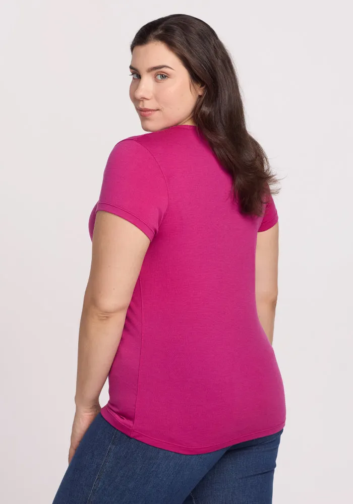 Addie Short Sleeve Crew - Berry Punch
