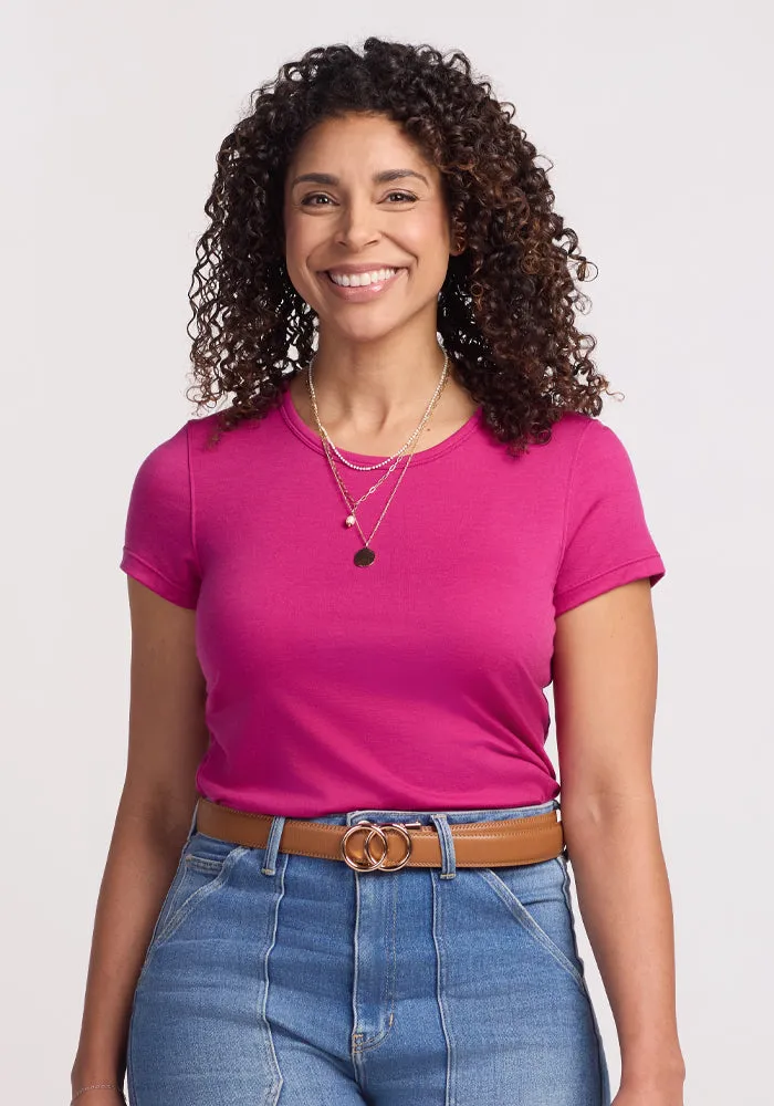 Addie Short Sleeve Crew - Berry Punch