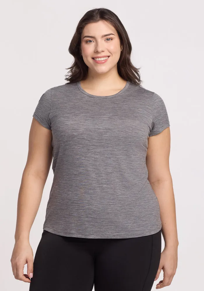 Addie Short Sleeve Crew - Graphite Heather