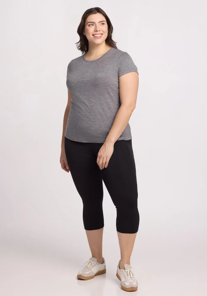 Addie Short Sleeve Crew - Graphite Heather