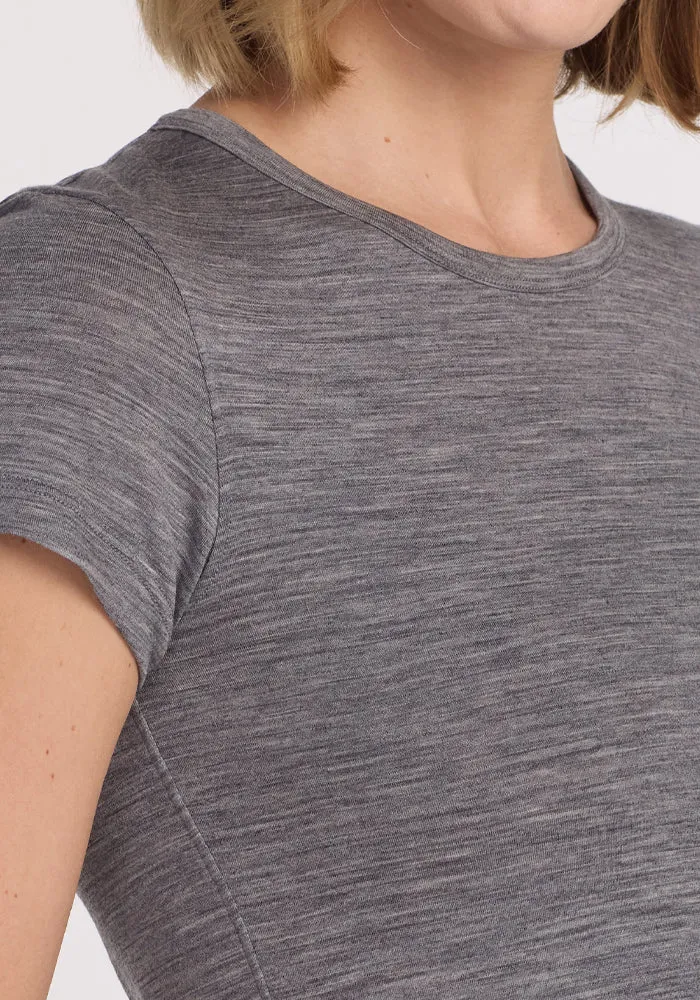 Addie Short Sleeve Crew - Graphite Heather