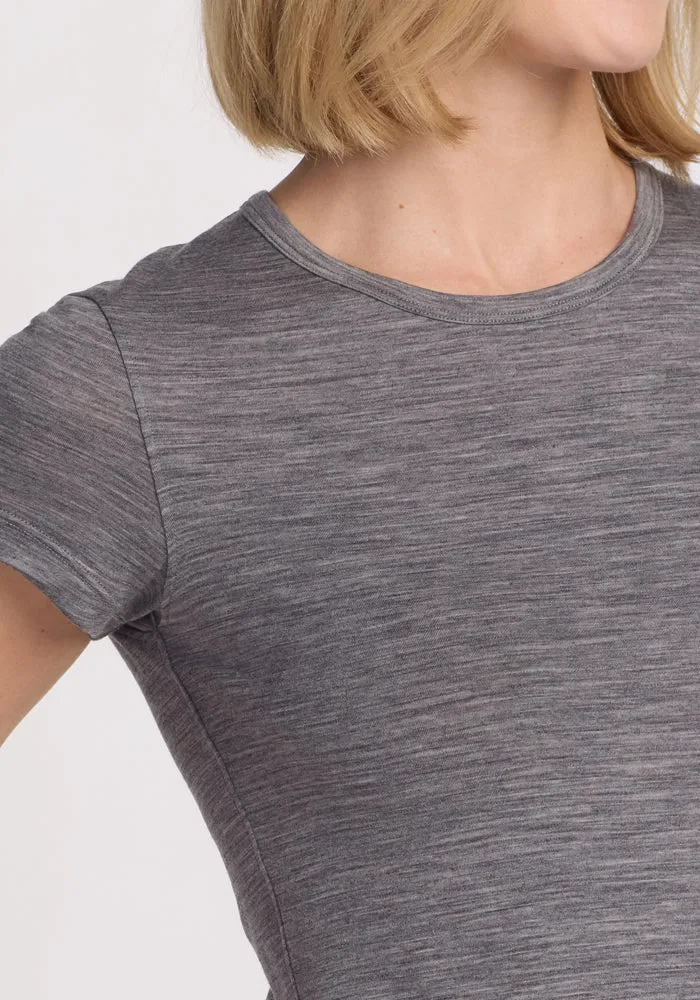 Addie Short Sleeve Crew - Graphite Heather