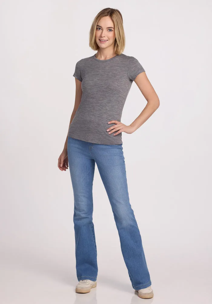 Addie Short Sleeve Crew - Graphite Heather