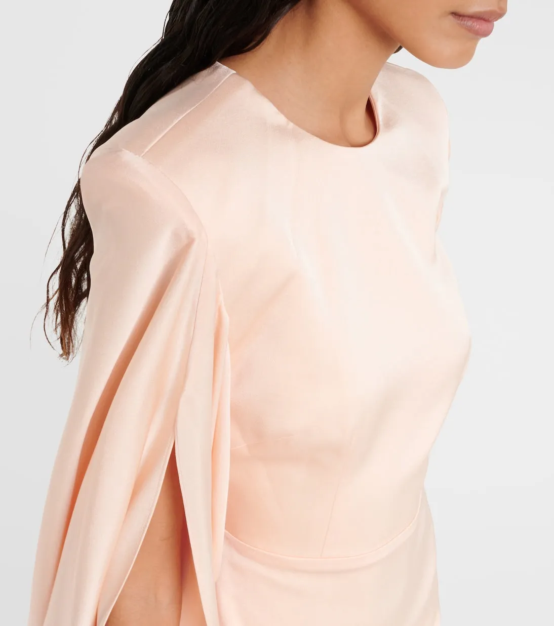 Alex Perry crepe satin dress with cape, pink