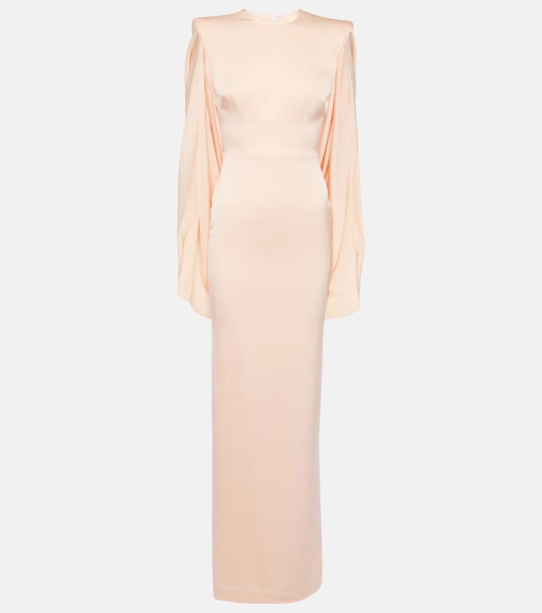 Alex Perry crepe satin dress with cape, pink