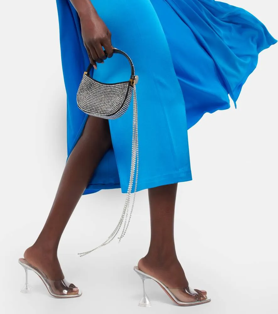 ALEX PERRY Satin Crepe Beckett Midi Dress, Blue