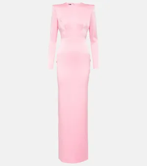 Alex Perry Satin Crepe Maxi Dress with Cutouts, Pink
