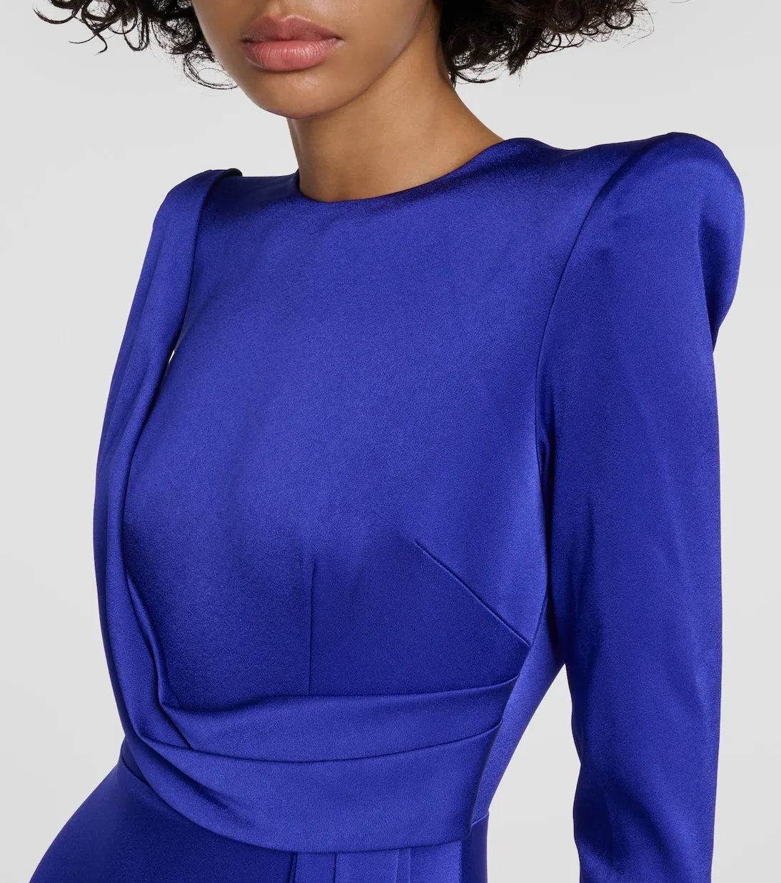 Alex Perry satin draped dress, blue