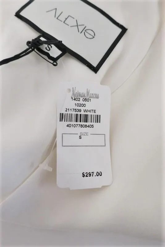 Alexis Blouse Lilibeth White Silk Size Small Ruffle-Trim Choker Top NEW