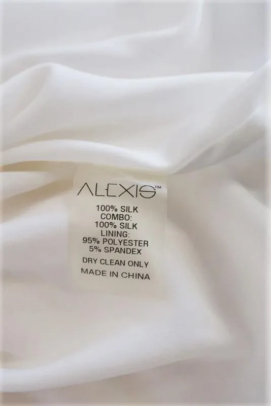 Alexis Blouse Lilibeth White Silk Size Small Ruffle-Trim Choker Top NEW