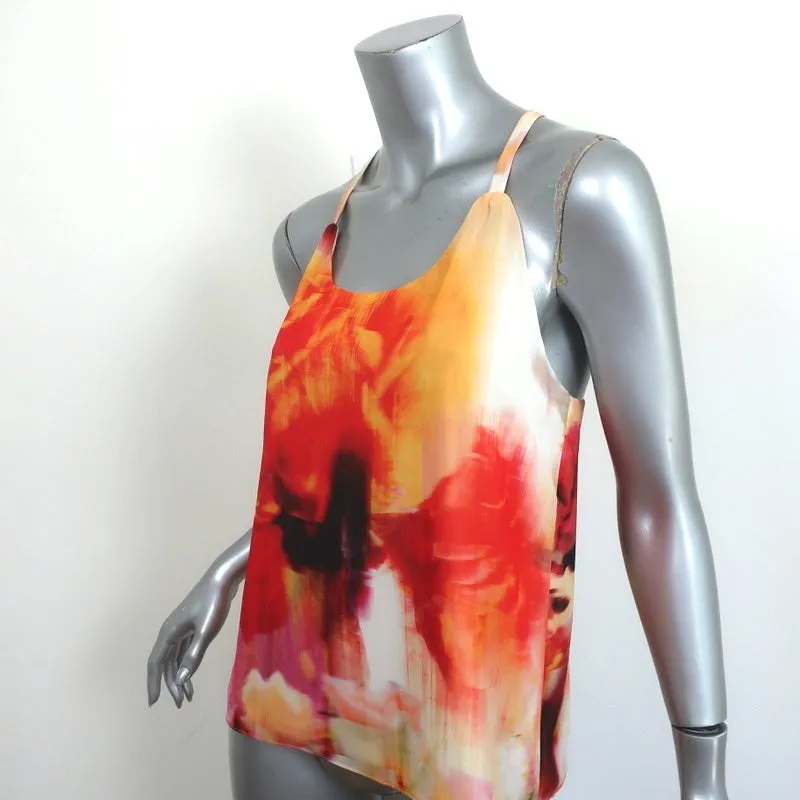 Alice   Olivia Racerback Tank Top Loma Watercolor Print Chiffon Size Small