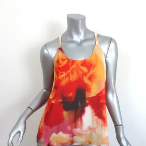 Alice   Olivia Racerback Tank Top Loma Watercolor Print Chiffon Size Small