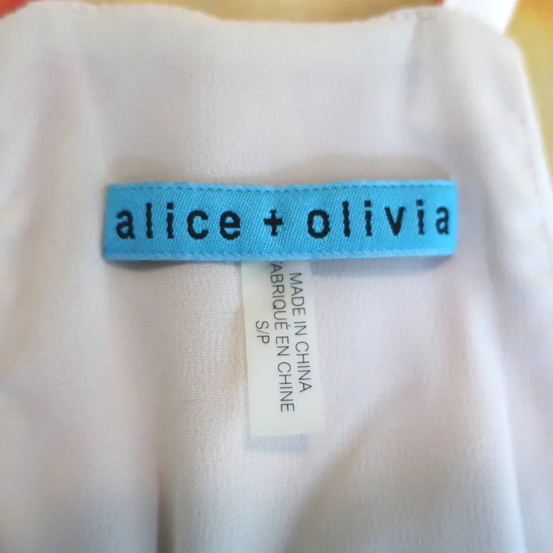 Alice   Olivia Racerback Tank Top Loma Watercolor Print Chiffon Size Small