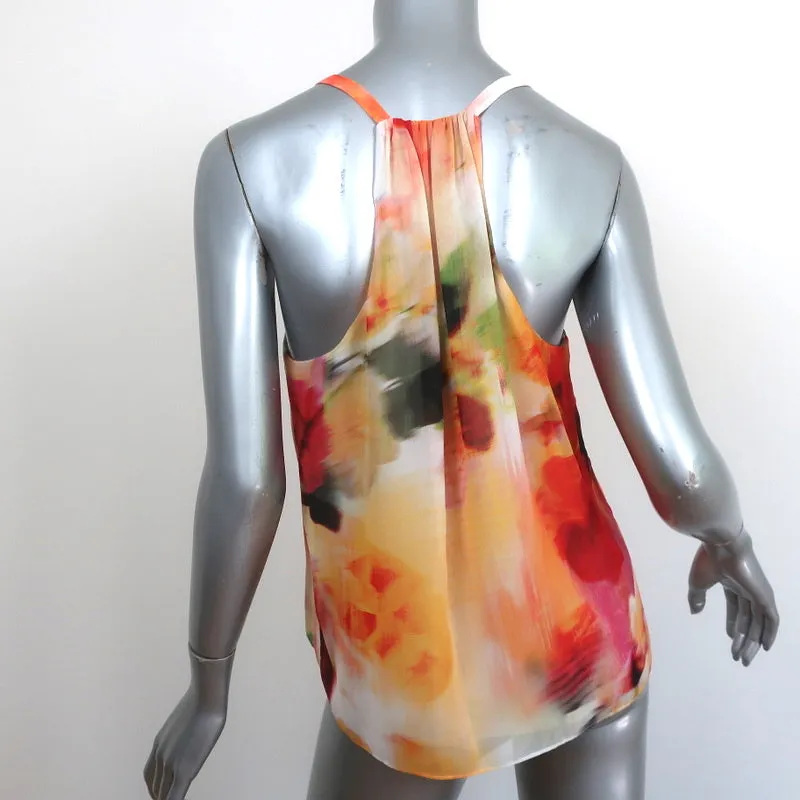 Alice   Olivia Racerback Tank Top Loma Watercolor Print Chiffon Size Small