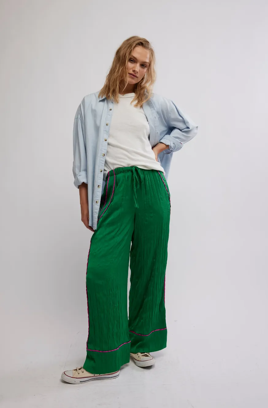 All Out Satin Pant Green