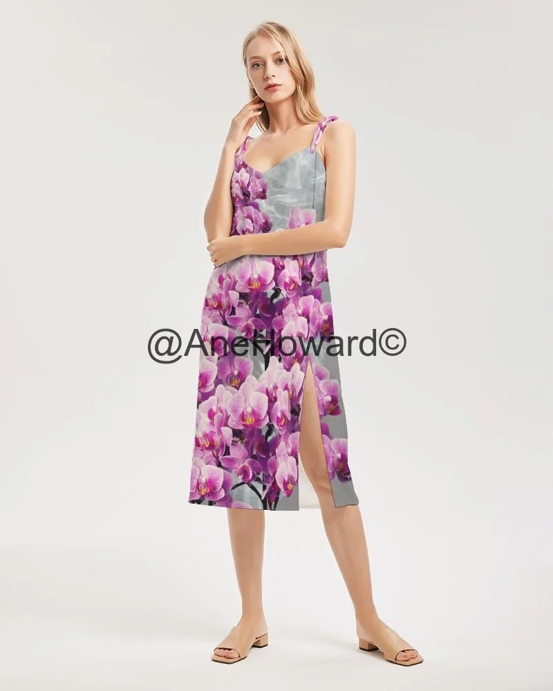 Aloha Smoke Women's Tie Strap Split Dress