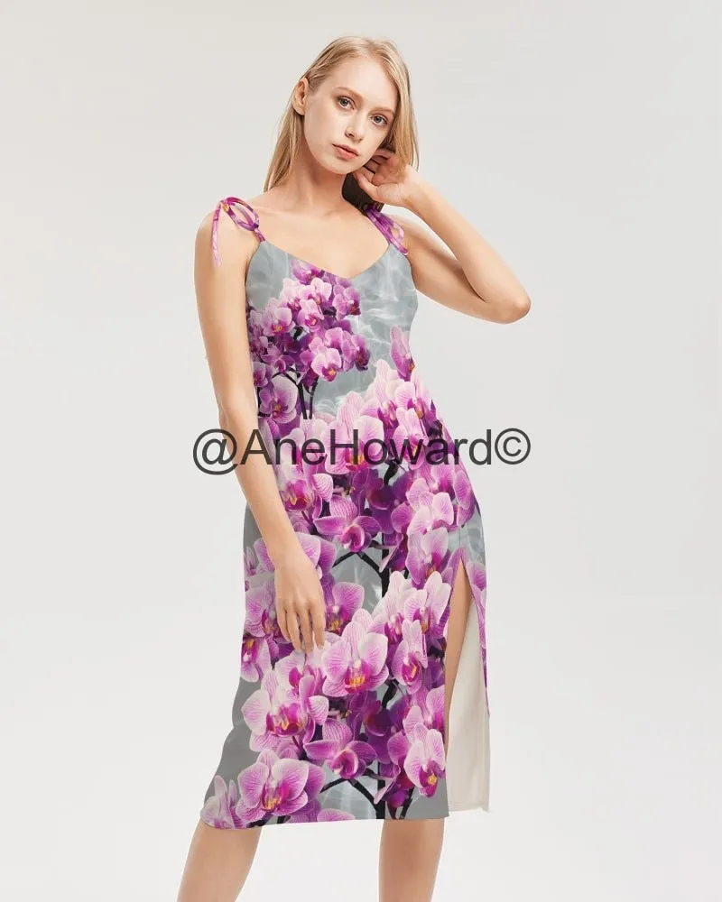 Aloha Smoke Women's Tie Strap Split Dress