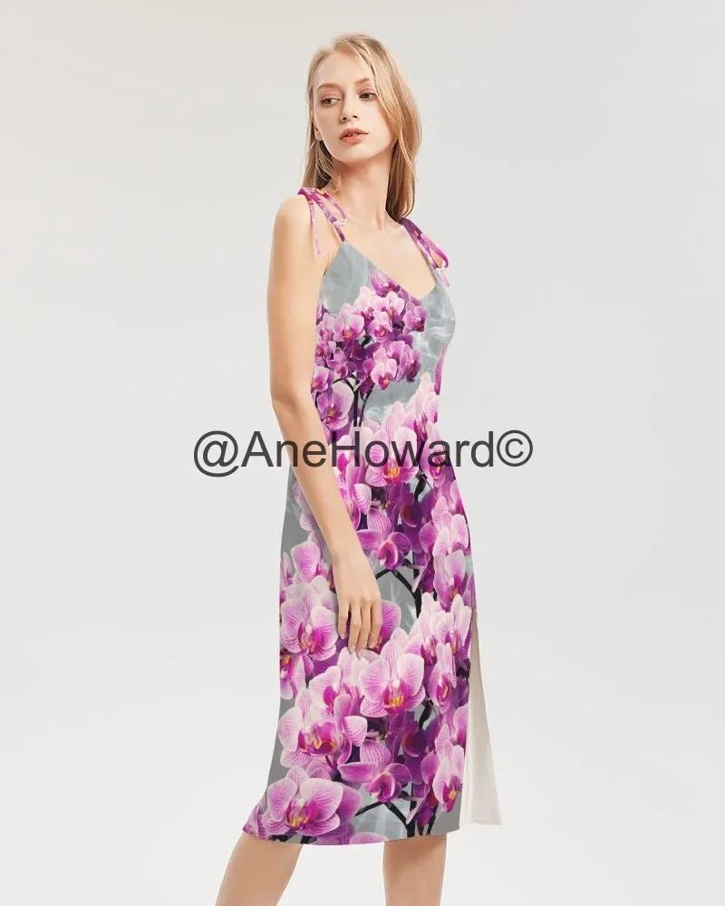 Aloha Smoke Women's Tie Strap Split Dress