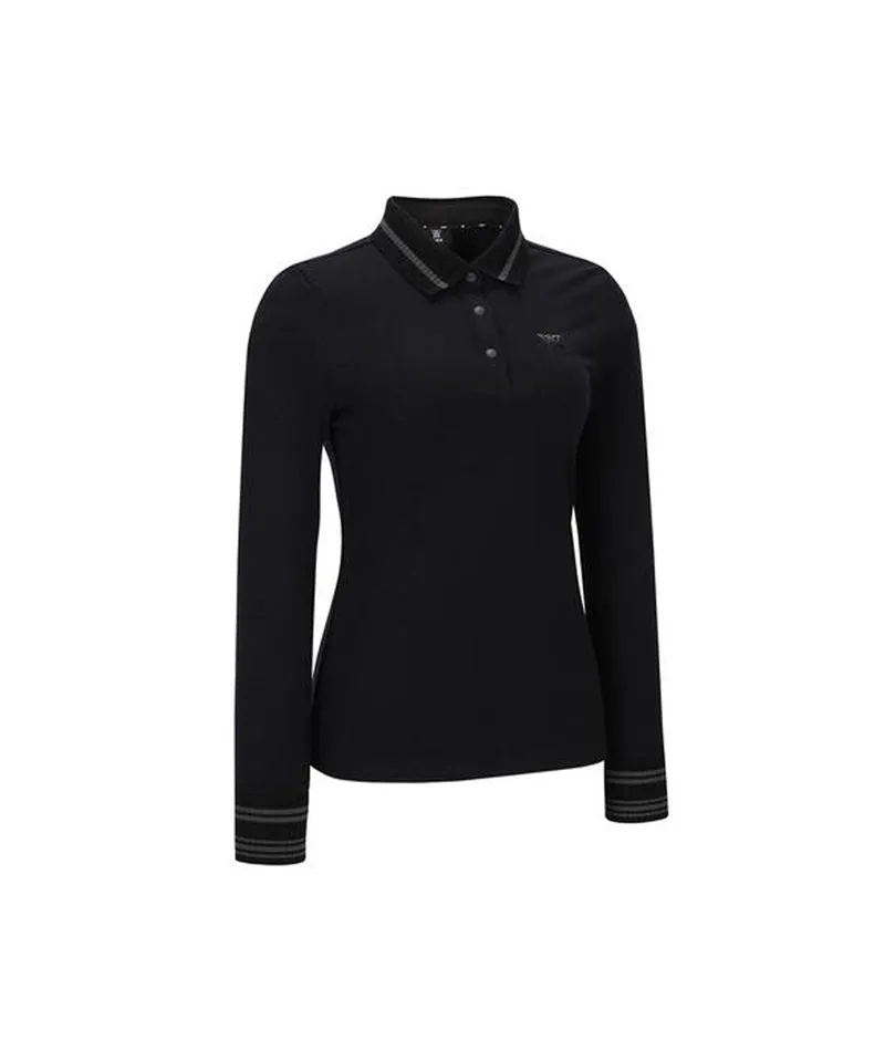 ANEW Golf Women's Knit Collar Long T-Shirt - Black