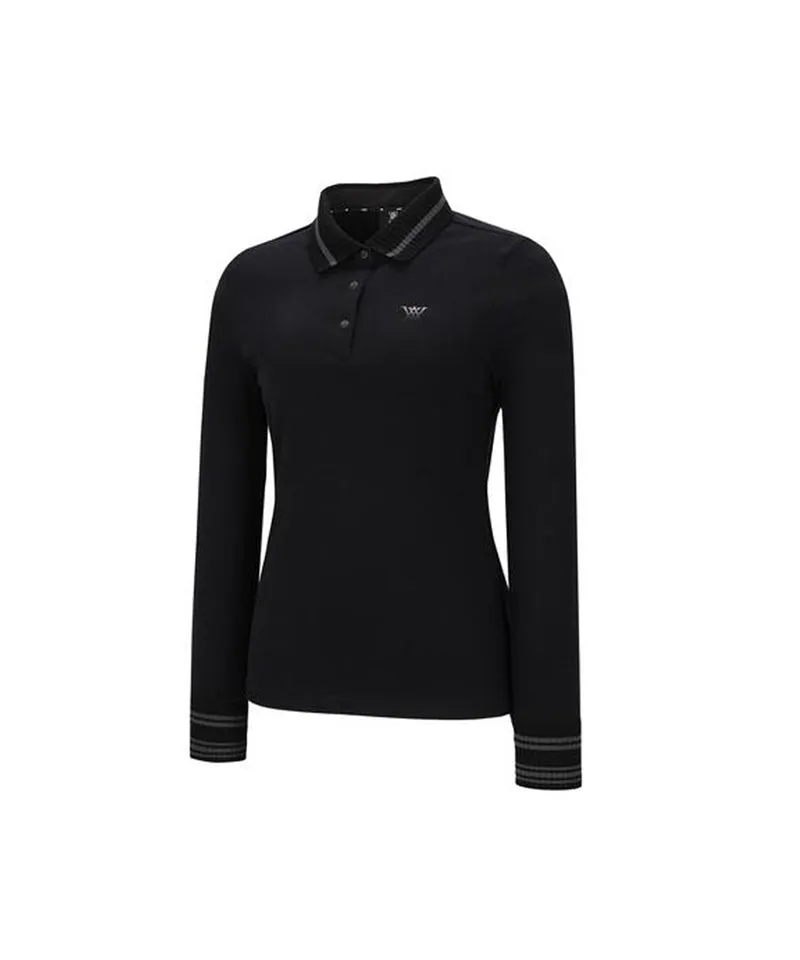 ANEW Golf Women's Knit Collar Long T-Shirt - Black