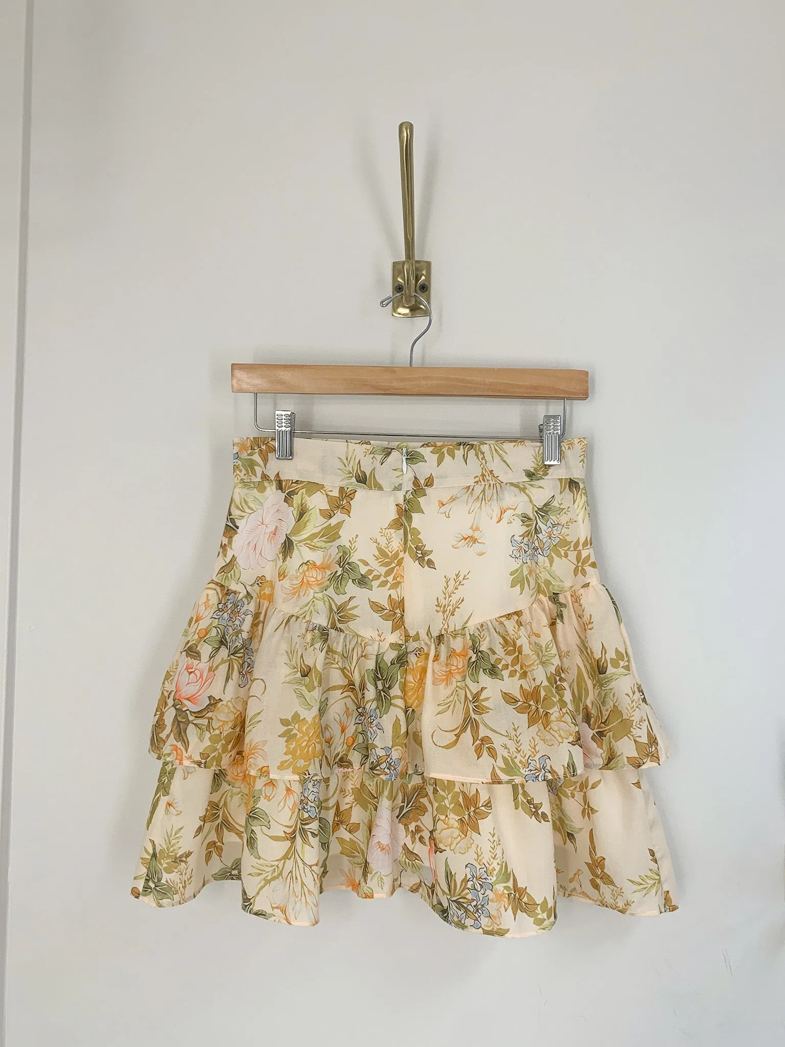 Beulah | Floral Garden Ruffled Skirt {Yellow}