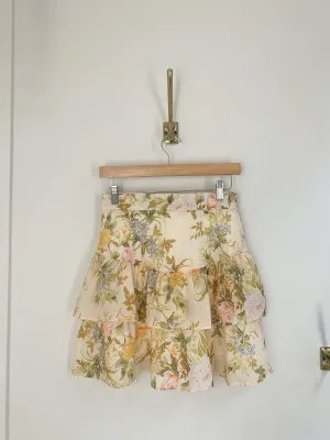 Beulah | Floral Garden Ruffled Skirt {Yellow}