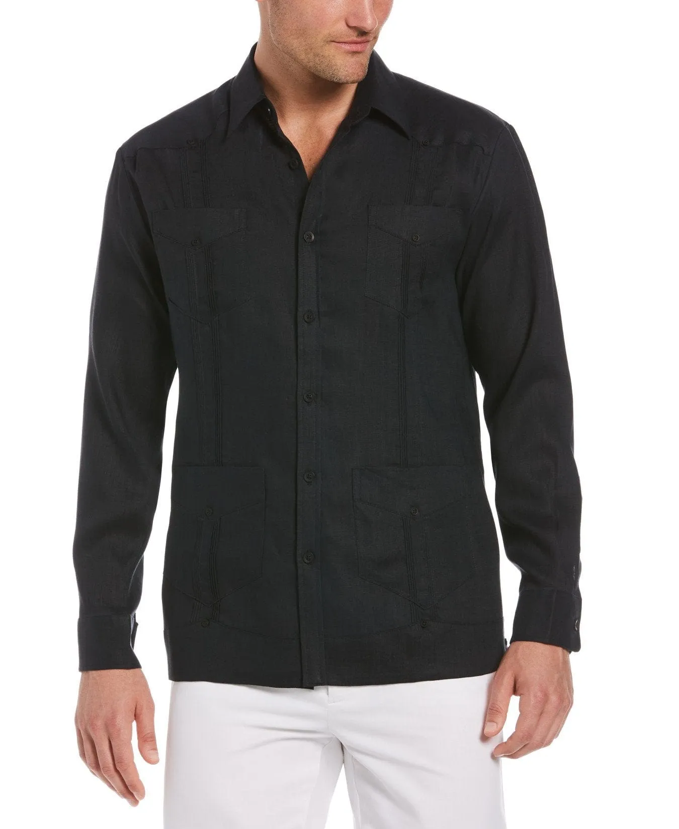 Big & Tall 100% Linen Classic Guayabera Shirt - Long Sleeve