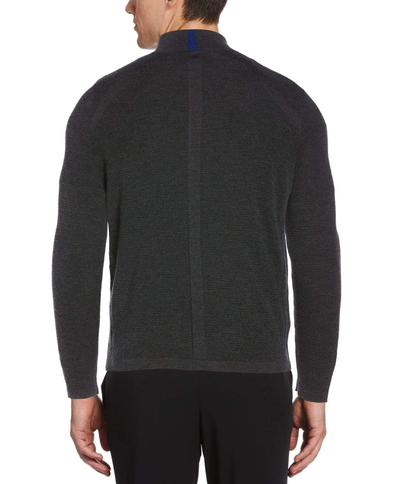 Big & Tall Textured Merino Blend Quarter Zip Sweater