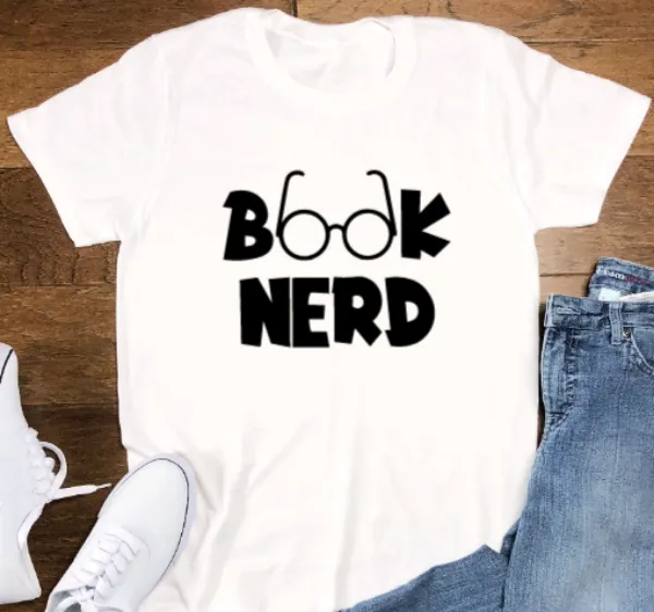 Book Nerd, White, Short Sleeve Unisex T-shirt