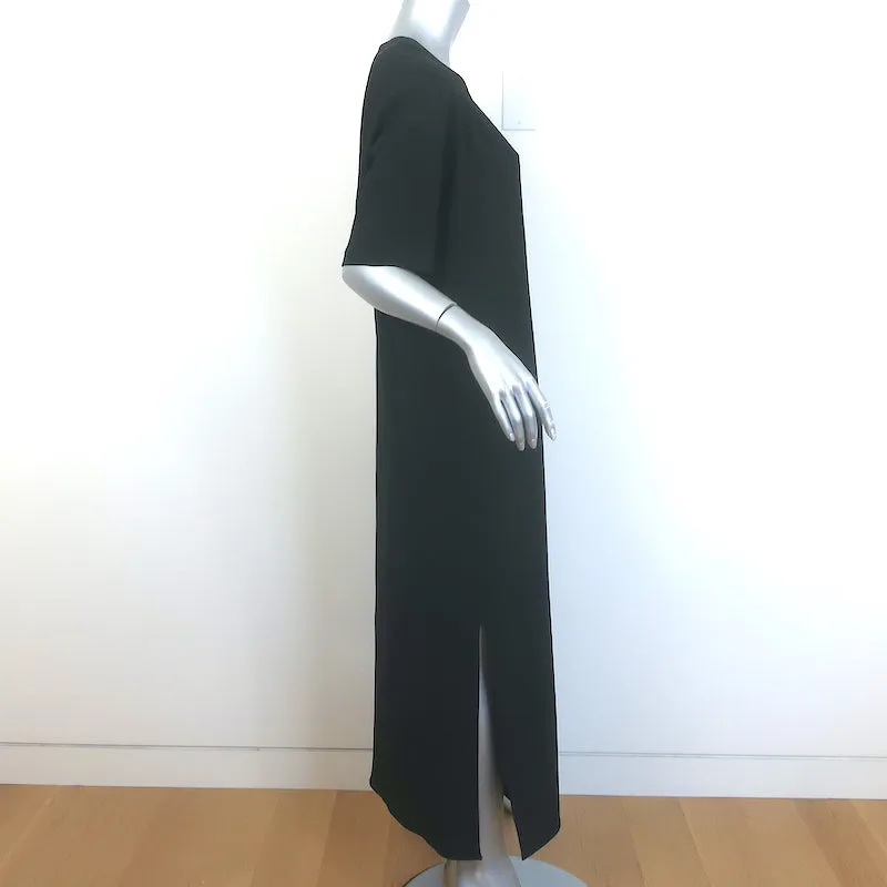 Brunello Cucinelli Monili-Trimmed Maxi T-Shirt Dress Black Crepe Size Small