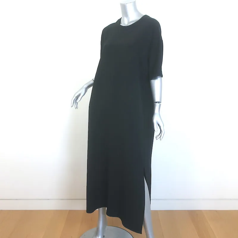Brunello Cucinelli Monili-Trimmed Maxi T-Shirt Dress Black Crepe Size Small