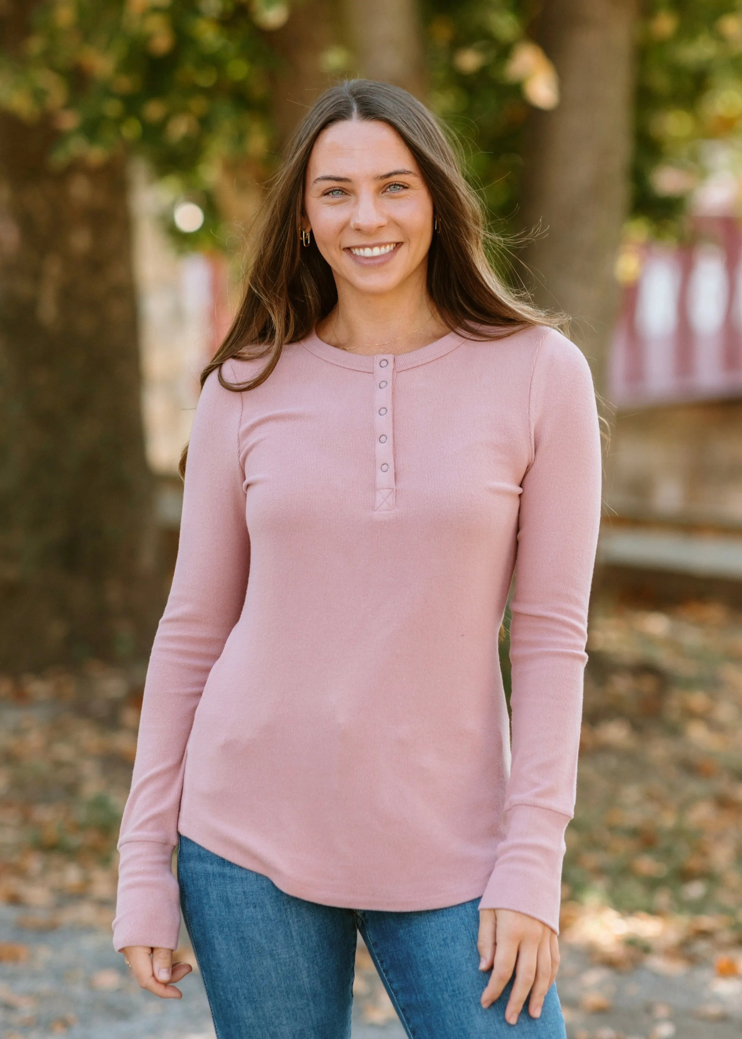 Brushed Knit Henley