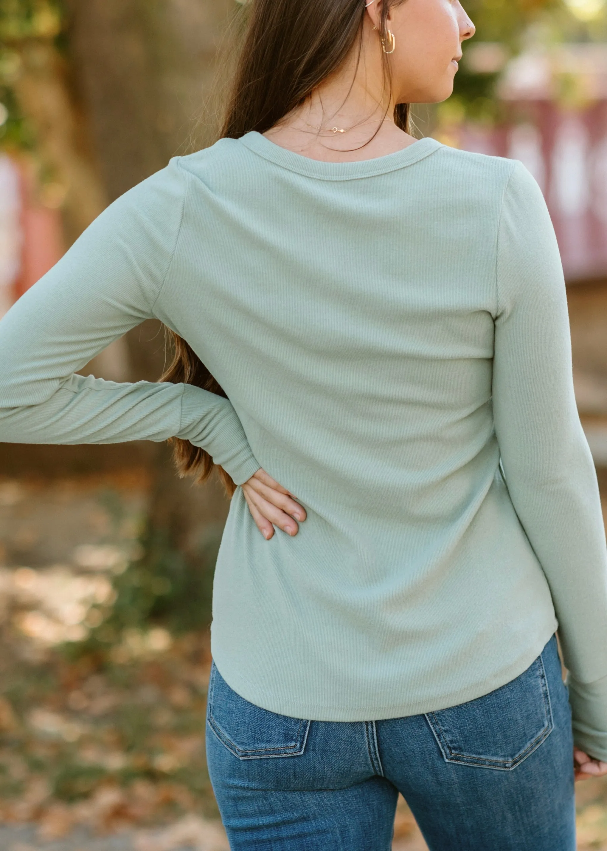 Brushed Knit Henley