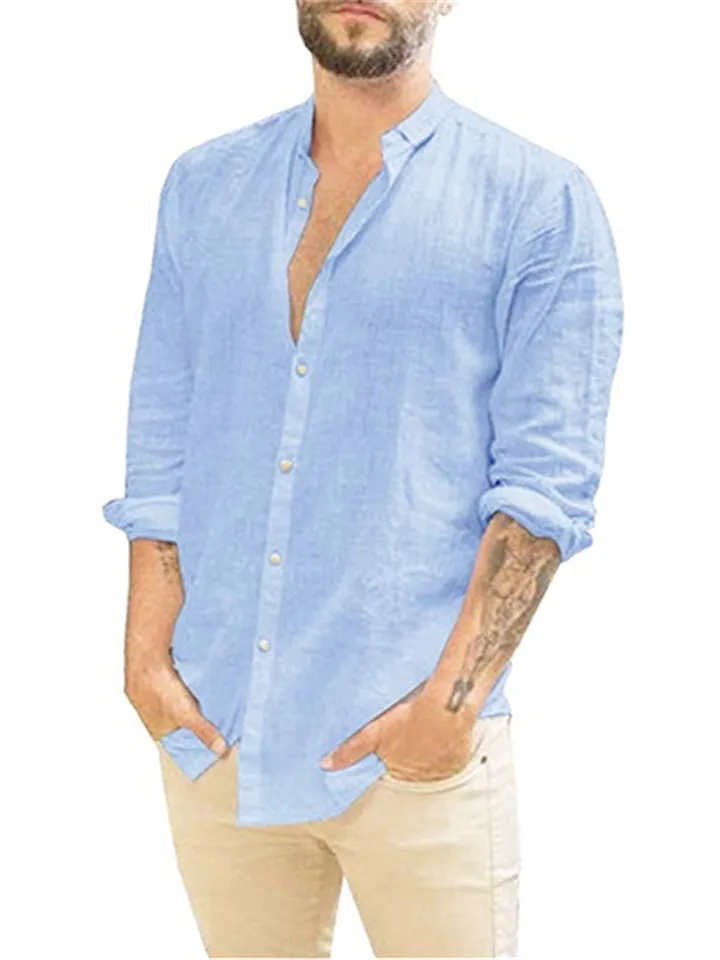 Button Up Black Long Sleeve Shirt Mens