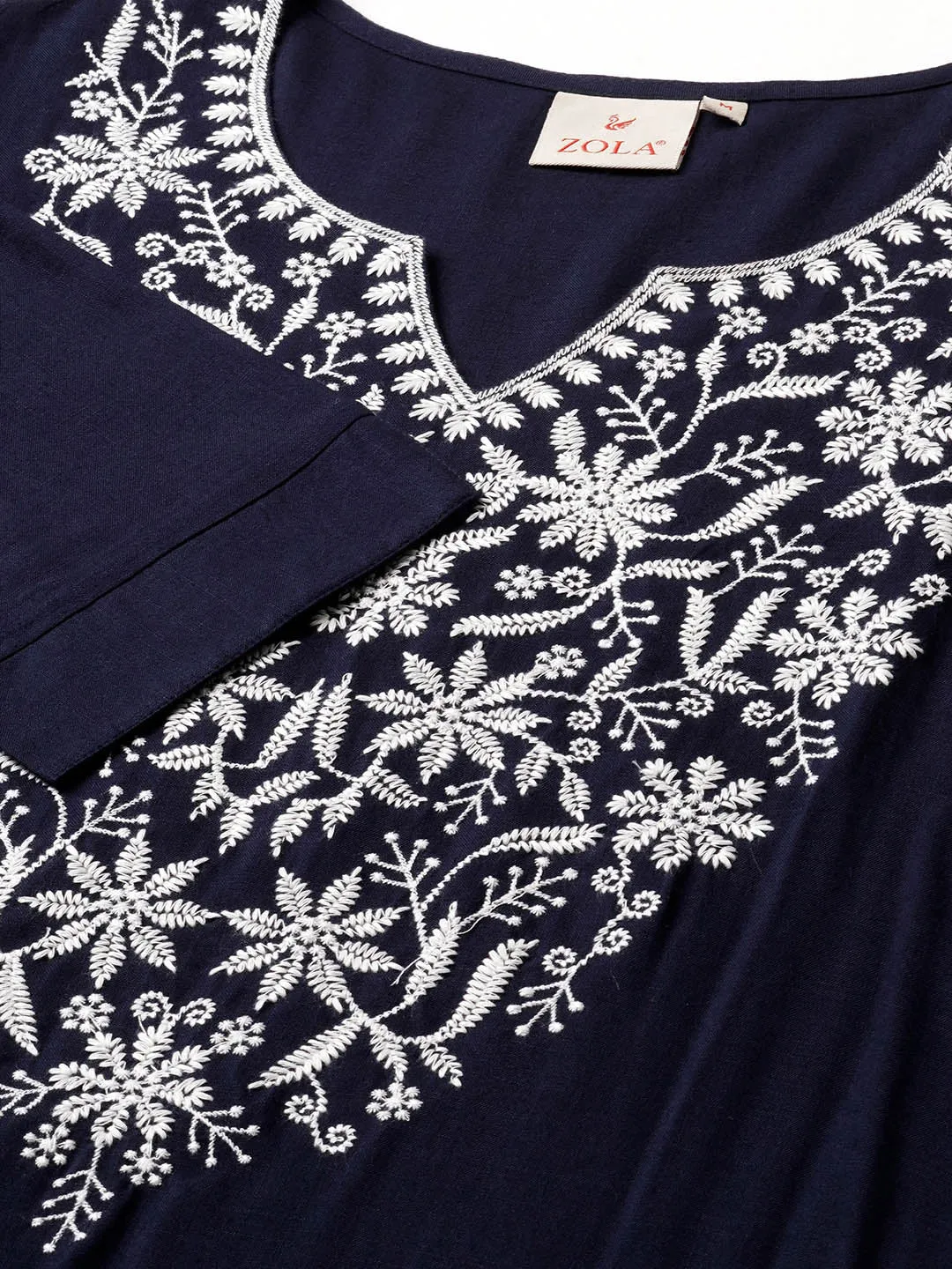 Buy NavyBlue Comfort Fit Rayon Kurta For Women Online In India - Zola