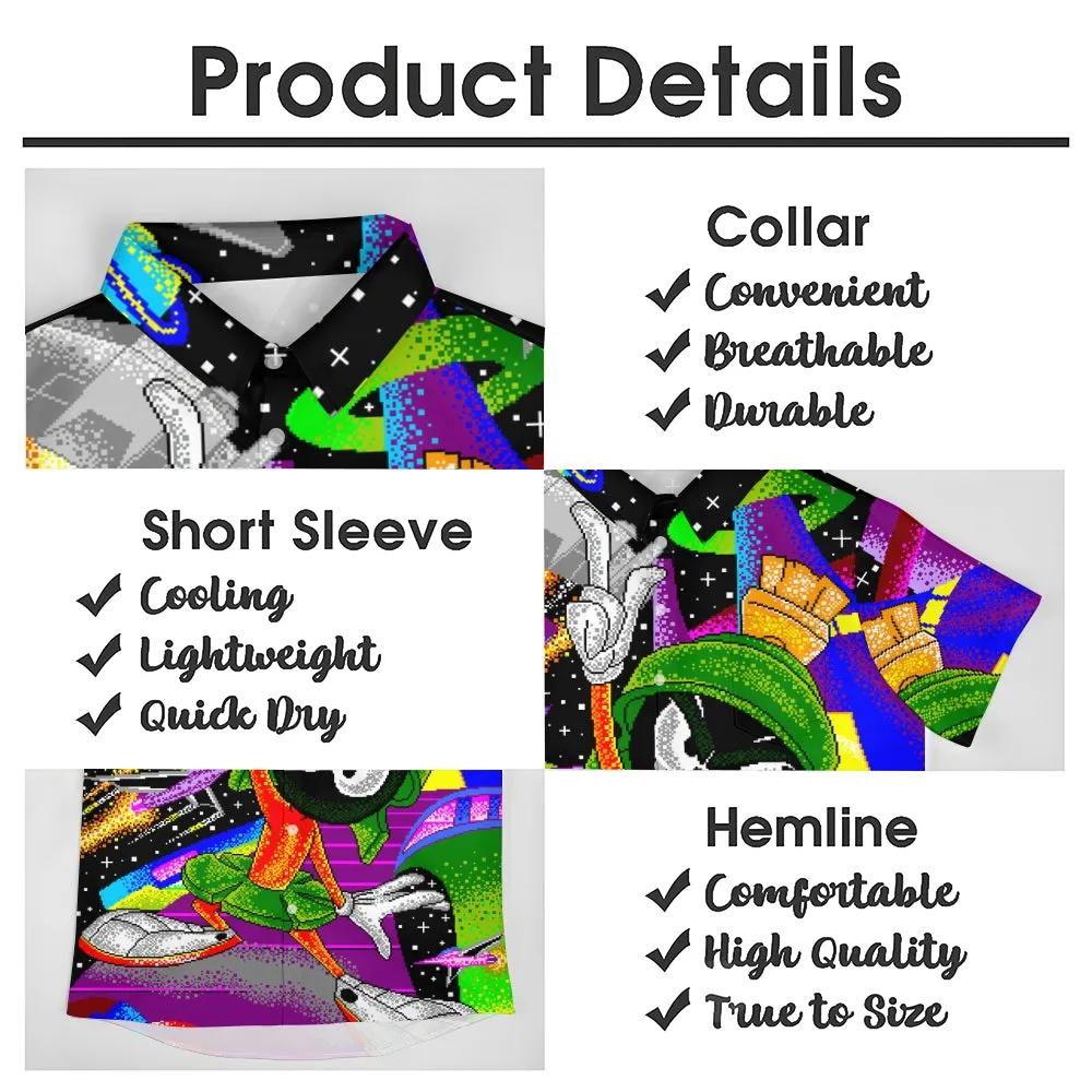 Cartoon Universe Printed Casual Large Size Short Sleeve Shirt 2406002074