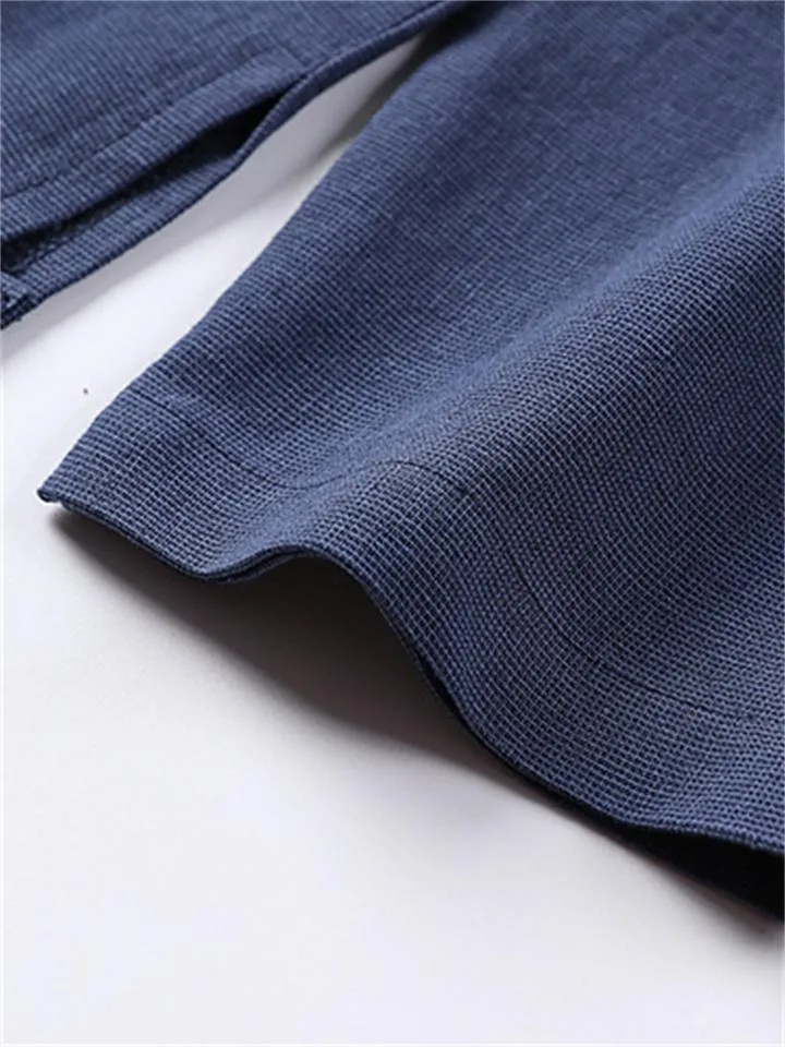 Casual Long-Sleeved Cotton And Linen Breathable Loose T-Shirt