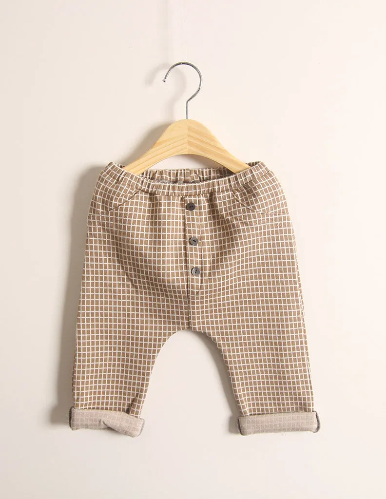 Checked Trousers Brown