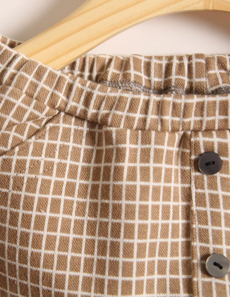 Checked Trousers Brown