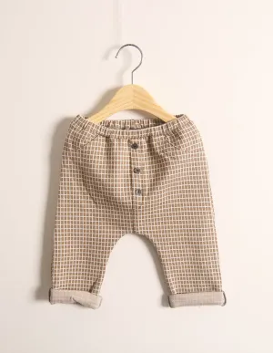 Checked Trousers Brown