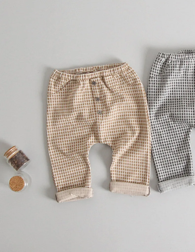 Checked Trousers Brown