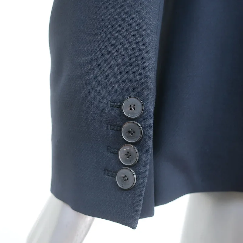 Christian Dior Blazer Navy Wool-Silk Size 38 Single Breasted Jacket